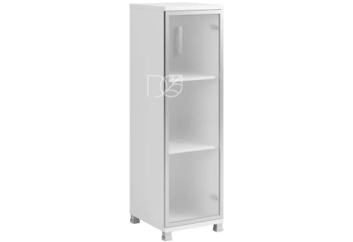 Пенал низкий (стекло в раме), цвет белый