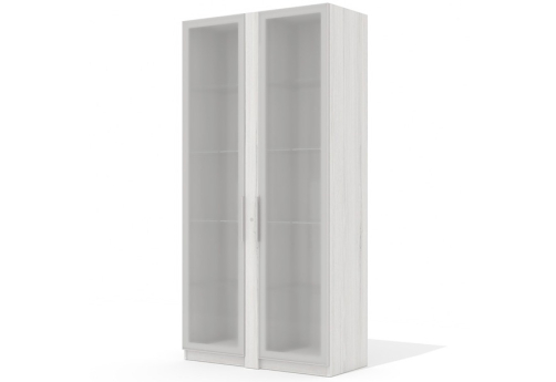 Шкаф высокий со стеклом (2 двери) Нордвик, цвет дуб