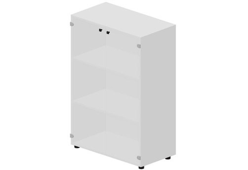 Шкаф средний с белым матовым стеклом Кристо Директ, цвет белый