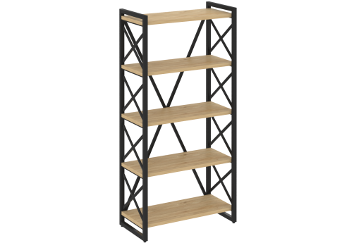 Стеллаж Европа, цвет тиквуд светлый + черный