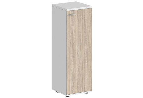 Шкаф средний с задней стенкой ЛДСП правый Индиго Вуд, цвет белый + дуб светлый