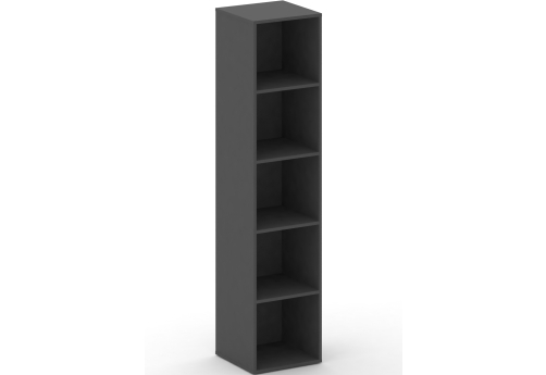 Стеллаж узкий высокий Квентин, цвет базальт