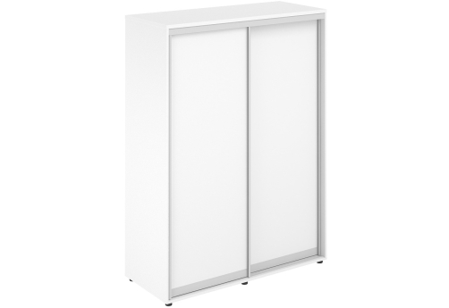 Шкаф-купе высокий 2 штанги с задней стенкой ХДФ Индиго Вуд, цвет белый