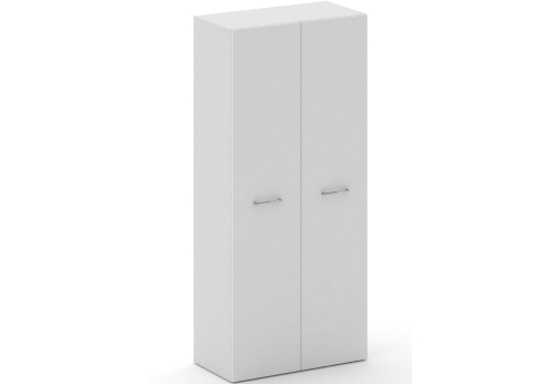 Шкаф широкий высокий Квентин, цвет белый + белый бриллиант