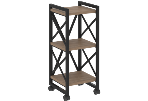 Стеллаж на колесных опорах Европа, цвет дуб аризона + черный