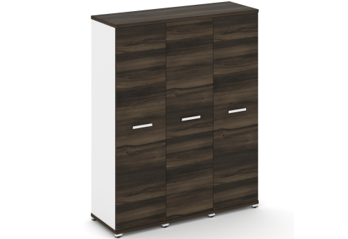 Шкаф три узкие секции 4 ниши (3 фасада ЛДСП, 4 ниши) Динен, цвет дуб мали-белый