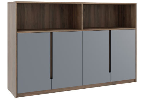 Шкаф средний с нишей Модесто, цвет дуб капучино + серый