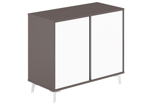 Шкаф низкий Кронберг, цвет вольфрам + белый
