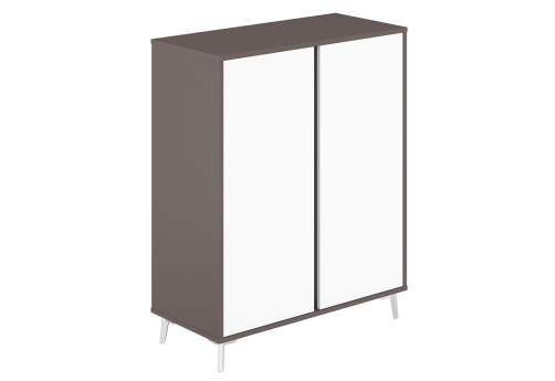 Шкаф средний Кронберг, цвет вольфрам + белый