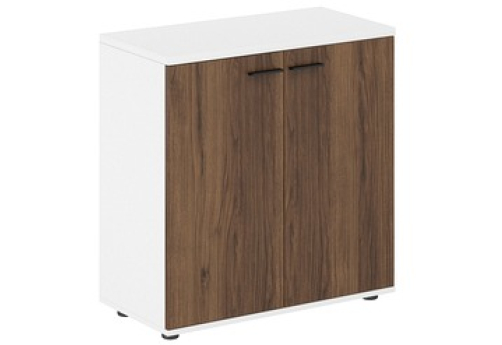 Шкаф низкий 2 двери (задняя стенка ЛДСП) Индиго Вуд, цвет дуб модена + белый