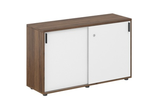 Шкаф-купе низкий Индиго Вуд, цвет дуб модена + белый