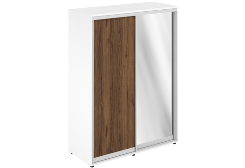 Шкаф-купе высокий 2 штанги (задняя стенка ЛДСП) Индиго Вуд, цвет дуб модена + белый