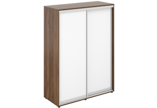 Шкаф-купе высокий 2 штанги (задняя стенка ЛДСП) Индиго Вуд, цвет дуб модена + белый