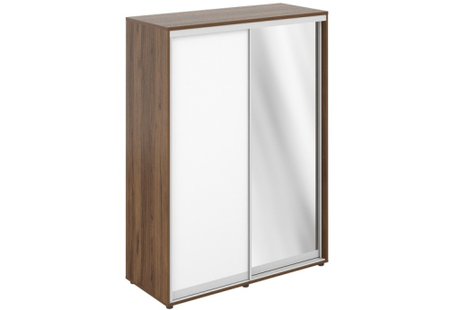 Шкаф-купе высокий 2 штанги (задняя стенка ЛДСП) Индиго Вуд, цвет дуб модена + белый