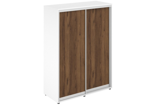Шкаф-купе высокий с полками (задняя стенка ЛДСП) Индиго Вуд, цвет дуб модена + белый