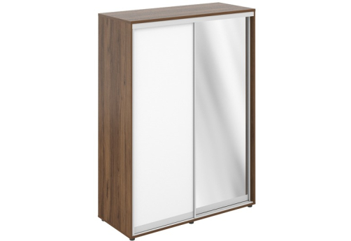 Шкаф-купе высокий с полками (задняя стенка ЛДСП) Индиго Вуд, цвет дуб модена + белый