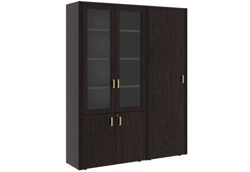 Шкаф для бумаг с одностворчатым гардеробом Визави, цвет венге