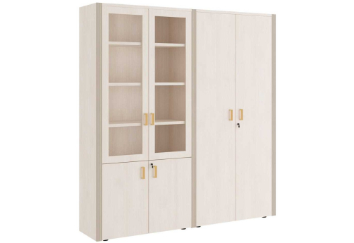 Шкаф для бумаг с гардеробом Визави, цвет дуб шамони светлый