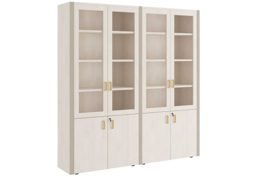 Шкаф для бумаг 4 створки Визави, цвет дуб шамони светлый