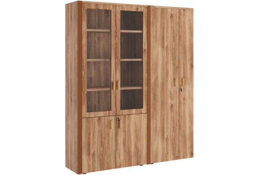 Шкаф для бумаг с гардеробом Визави, цвет орех бренди