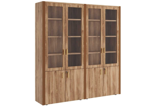 Шкаф для бумаг 4 створки Визави, цвет орех бренди