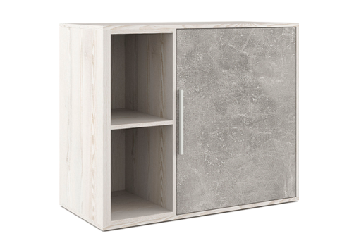 Шкаф низкий с вертикальной нишей Супер Т, цвет сосна + бетон