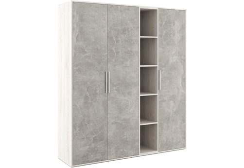 Шкаф высокий 3 створки, с нишей Супер Т, цвет сосна + бетон