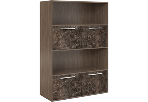 Шкаф высокий с горизонтальной нишей Супер Т, цвет вяз + бетон темный