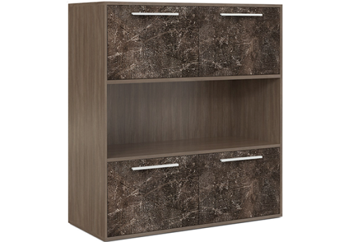 Шкаф средний с горизонтальной нишей Супер Т, цвет вяз + бетон темный