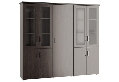 Шкаф для бумаг с гардеробом 5 створок Агат, цвет венге