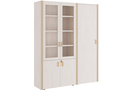 Шкаф для бумаг с одностворчатым гардеробом Доминго, цвет дуб шамони светлый