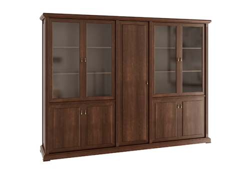 Шкаф для бумаг с гардеробом 5 створок Ричард, цвет дуб шоколад