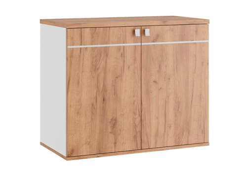 Шкаф низкий закрытый Эрника, цвет дуб крафт + белый