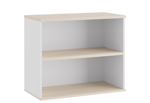 Стеллаж низкий Эрника, цвет дуб шамони светлый + белый