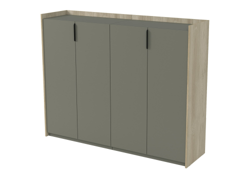 Шкаф средний двусоставной Венди, цвет светлый дуб + терра