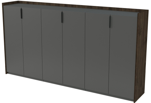 Шкаф средний трехсоставной Венди, цвет брауни + графит