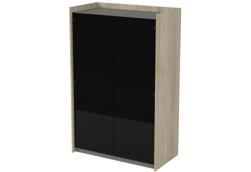 Шкаф средний со стеклом Венди, цвет светлый дуб + терра