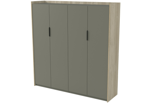 Шкаф высокий двусоставной Венди, цвет светлый дуб + терра