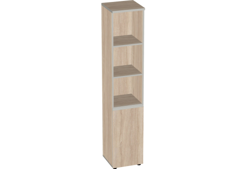 Шкаф узкий высокий (3 открытые полки) Валенсия, цвет дуб сонома