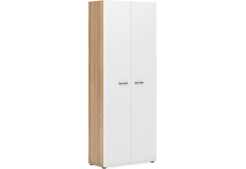 Шкаф высокий широкий закрытый Дейли, цвет дуб + белый
