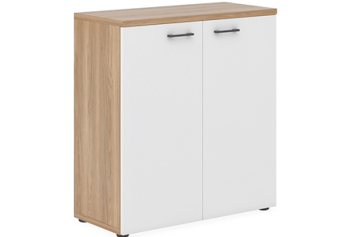 Шкаф низкий широкий закрытый Дейли, цвет дуб + белый