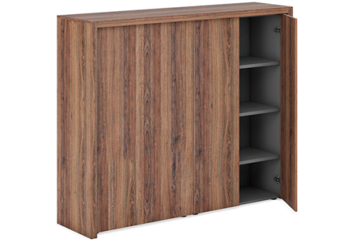 Шкаф средний для документов и гардероб Темарин, цвет орех грецкий