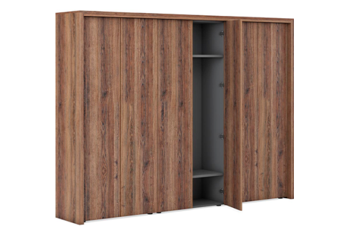 Два высоких шкафа и гардероб Темарин, цвет орех грецкий