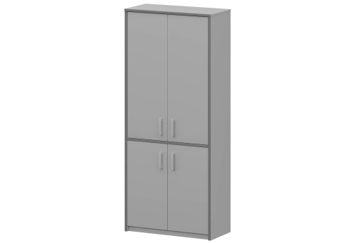 Шкаф комбинированный закрытый Аксима, цвет серый