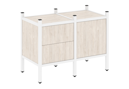 Стеллаж прямой вариант 1 Европа, цвет денвер светлый + белый