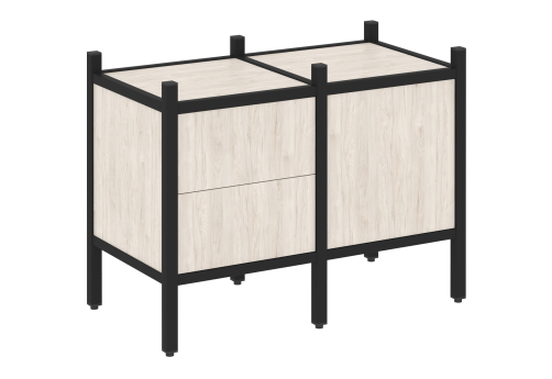 Стеллаж прямой вариант 1 Европа, цвет денвер светлый + черный