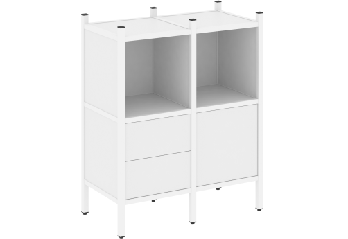 Стеллаж прямой вариант 2 Европа, цвет белый бриллиант + белый