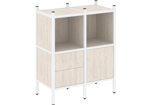 Стеллаж прямой вариант 2 Европа, цвет денвер светлый + белый