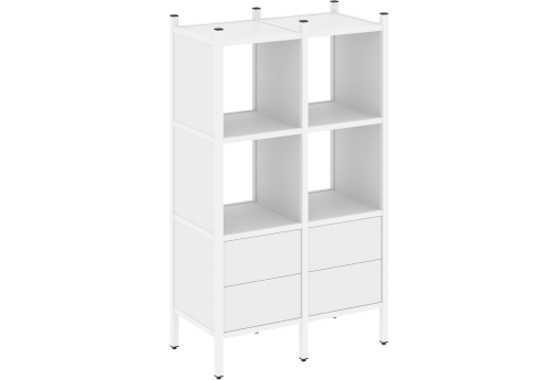 Стеллаж прямой вариант 3 Европа, цвет белый бриллиант + белый