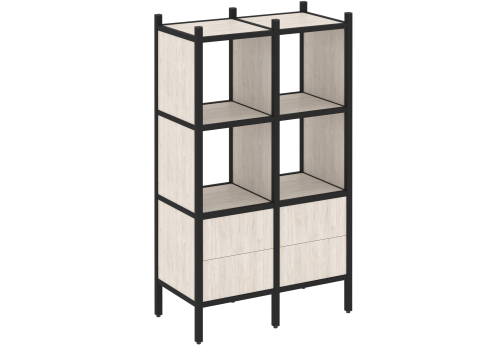 Стеллаж прямой вариант 3 Европа, цвет денвер светлый + черный